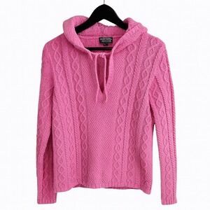 Polo Jeans Company Ralph Lauren Y2K Pink Cable Knit Hoodie Pullover Size XL